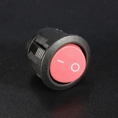 5Pcs Mini Round Red 2 Pin SPST ON-OFF Rocker Switch Button